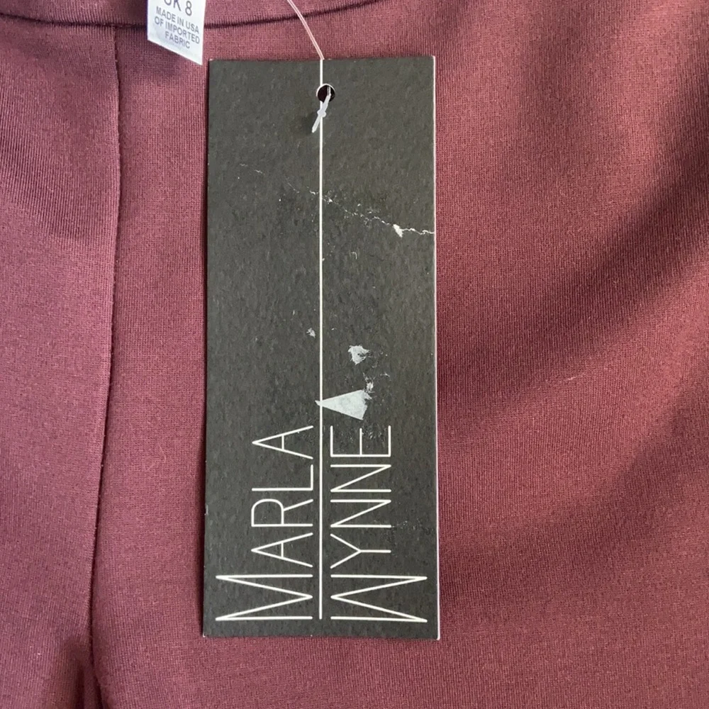 NWT MARLA WYNNE Size 4 Burgundy Elastic Waist Rayon/Nylon/Spandex Blend Pants - Picture 2 of 9